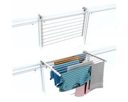 Foxydry Duo 62 cm hangend droogrek - wit - rechthoekige reling