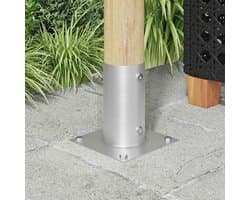 Set van 12 grondankers, rond, 15 x 15 x 15 cm, verzinkt staal, voor tuin, buitenstructuren, open haard, vuurschaal