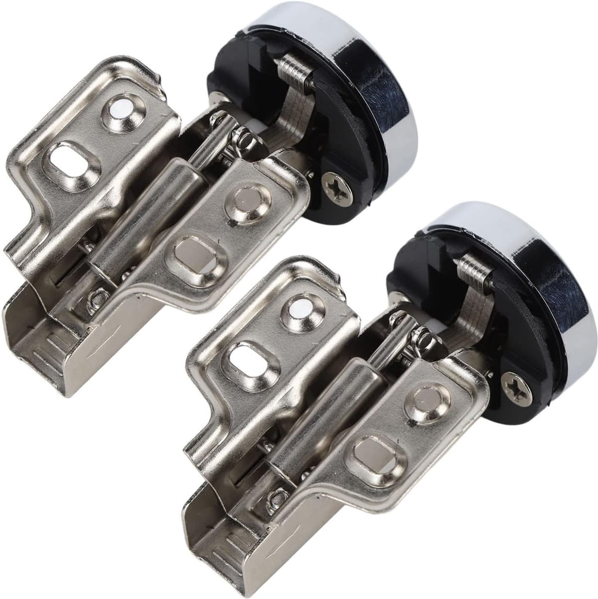 2Set Roestvrij Staal 201 Kastdeur Scharnier Glas, Stille Sluiting (Groot — afbeelding 1