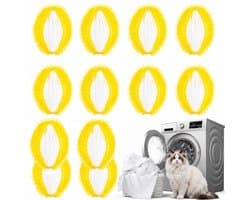 12x Witte Antiklitbollen voor de Wasmachine - Verwijdert Pluisjes & Huisdierhaar