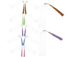 1set Transparante Acryl Boekmerken Met Kleurige Flowertassels Onvoltooide Blanke Boekmerken Voor Creatieve Projecten Studeren