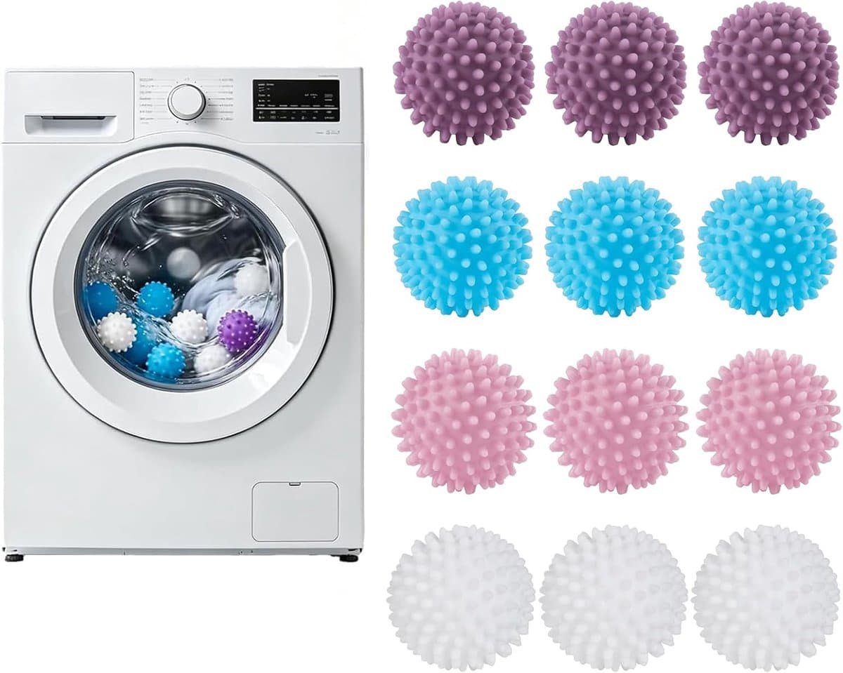 Droogballen, wasballen voor wasdroger, herbruikbare wasbal, wasbal, drogerballen voor wasmachine, droger ballen, wasballen voor donsjacks, 12 stuks — afbeelding 1