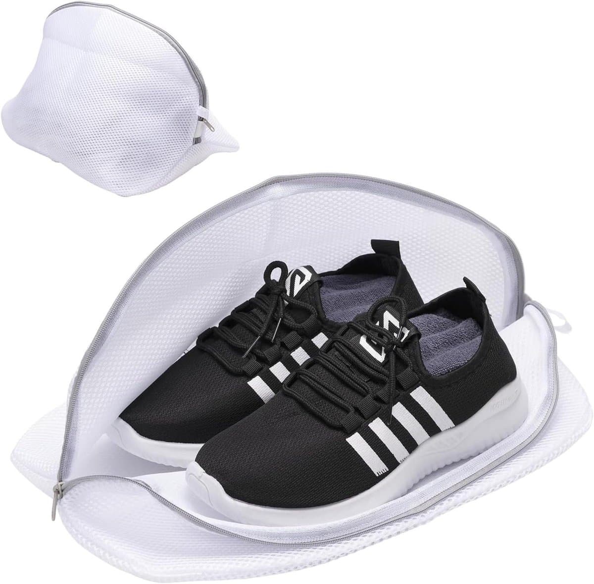 Schoenenzakken Set - Wasnetten - Schoenen Wassen - Ritssluiting Bescherming - Set van 2 - Wit — afbeelding 1