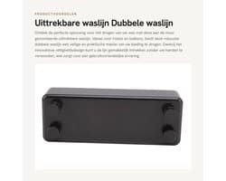 Dailygoods- Intrekbare waslijn van 30 meter - Waslijn met twee lijnen - Roestvrij staal - Veilig ontworpen - Geschikt voor op het balkon - Neemt weinig ruimte in - Lijn voor kleding