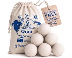 Handig wassen wol drogen bal, 6 stuks set, natuurlijke verzachter, herbruikbaar, kleding rimpels te verminderen, besparen drogetijd, is een beter alternatief voor plastic bal