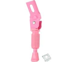 1 stuks roze fietsstandaard 14 inch van legering, zijstandaard voor kinder- en tienerfietsen, inclusief montageplaat, gereedschap en moeren