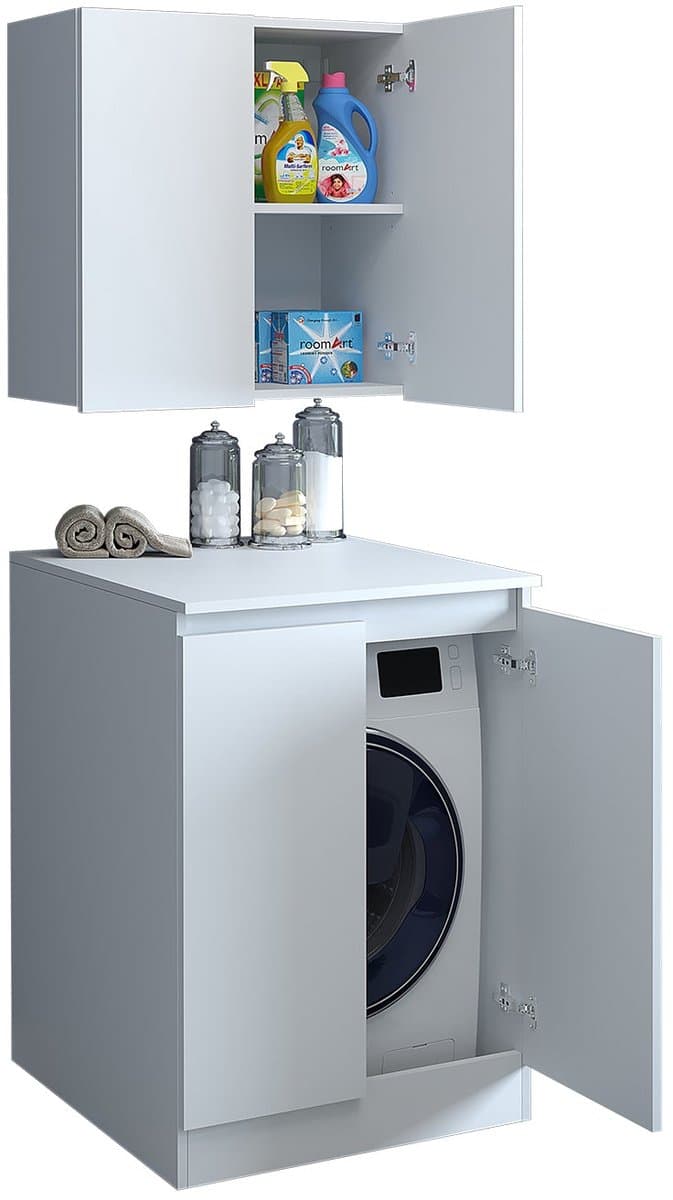 Roomart ATLANTIC-V Wasmachine Ombouwkast 70x167 cm met Bovenkast - Wit — afbeelding 1