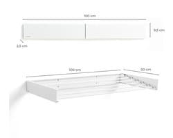 Wanddroogrek - Inklapbaar - Wasrek Hangend - Droogrek Muur - Wasrek Uitschuifbaar - Roestbestendig - Voor binnen en buiten - extra strak design