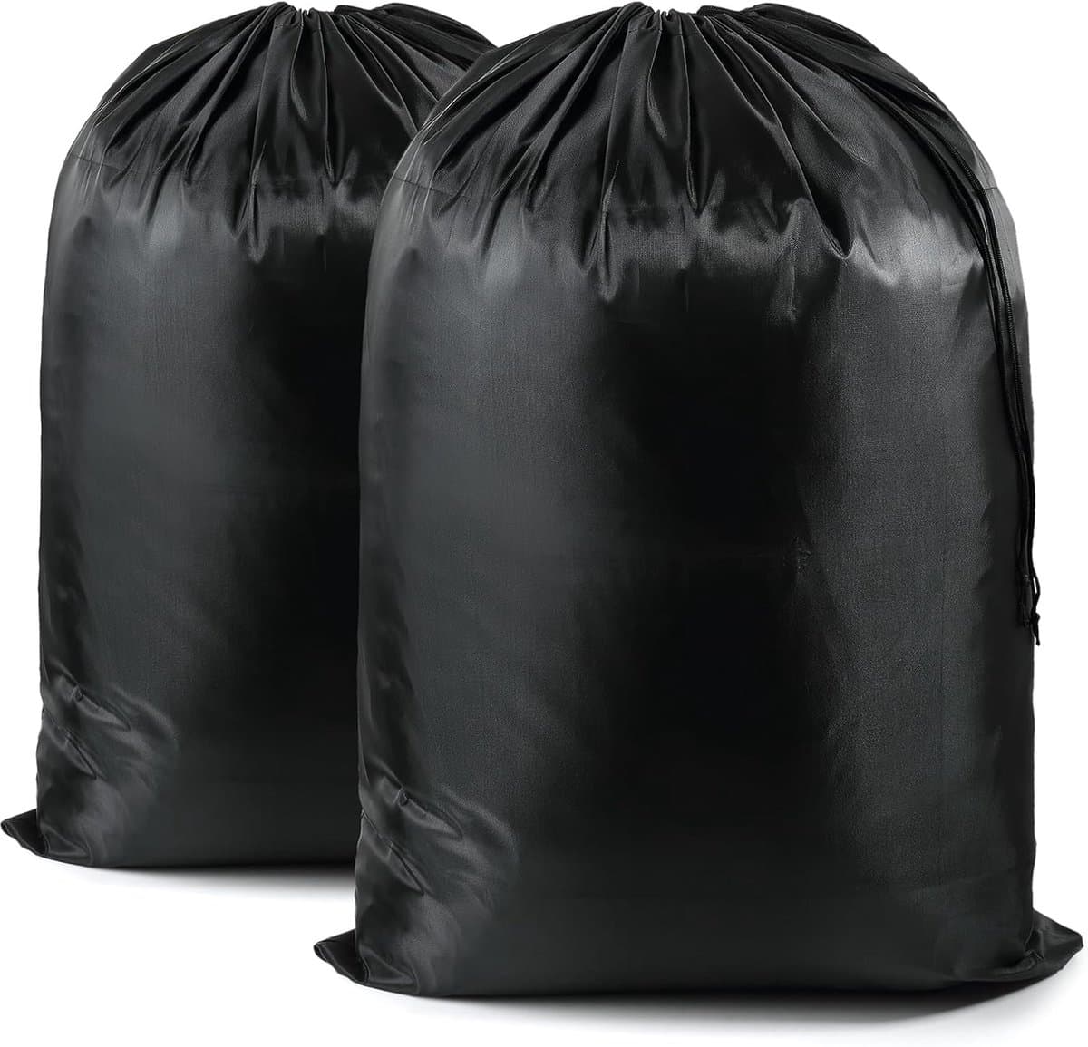 Grote Waszak voor Reizen - 70 x 90 cm - Vuilwaszak met Trekkoord - Draagbare Waszak voor Caravan, Kamperen, Thuis, Opslag - Zwart — afbeelding 1