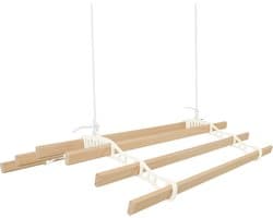 Kledingrek Plafond Katrol - Ivoor– 0.9m 6-lat plafond wasrek — afbeelding 1
