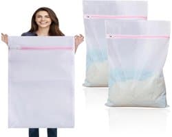 Thijox - 2 Stuks Grote Waszakken 90 x 110 cm, Wasnet XXXL voor Donsjassen, Gordijnen, Badhanddoeken, Tapijten, Ideaal voor Wasmachine en Droger