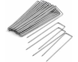 Grondankers 50 stuks - 150 mm x 40 mm - Gegalvaniseerd en roestvrij - Ideaal voor tuin en tent - ShopVlot
