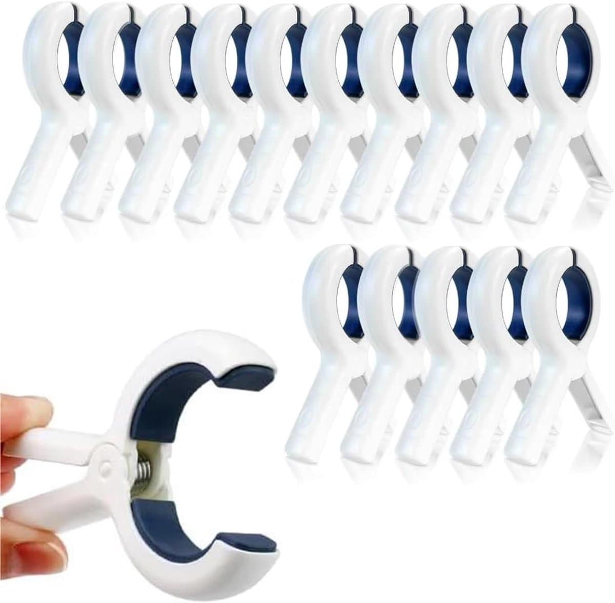 Grote Wasknijpers - Handdoek Klemmen - Was Ophangen - Sterke Klemkracht - 15 Stuks - Blauw — afbeelding 1