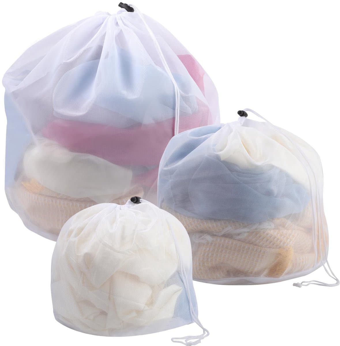 Wasnetten voor Wasmachine, Herbruikbaar Wasnet met Trekkoord Fijne Mesh Waszakken Waszak Wasmachine voor Beha Ondergoed Sokken Blouse — afbeelding 1