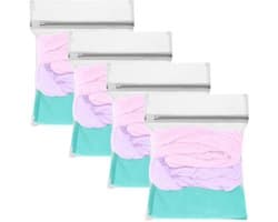 4 Stuks Kleine Mesh Waszakken met Rits, Duurzame Herbruikbare Wasnet voor Wasmachine, Waszak voor Delicate was Zoals Overhemden, Ondergoed en Sokken - 30 X 40 cm
