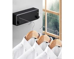 Onzichtbare Waslijn Indoor Dubbele Lijn Waslijn Abs Aluminium Droger Met Verstelbare Touw String Voor Indoor Indoor Hotel Balkon Badkamer 4.2m