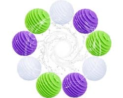 9 stuks drogerballen voor wasdroger, wasballen voor donsjacks, herbruikbare drogerballen, wasbal voor wasmachine, droger, ballen voor thuiskleding (groen, wit, paars)