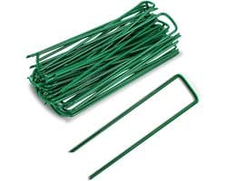 Set van 50 grondpinnen – gegalvaniseerde stalen tuinpinnen, U-vormige gazonpinnen, geschikt voor mulch en onkruidbestrijdingsdoek.