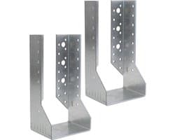 Set van 2 balkenschoenen 100x200mm - Draagschoen met 52 gaten - Verzinkt staal Z275
