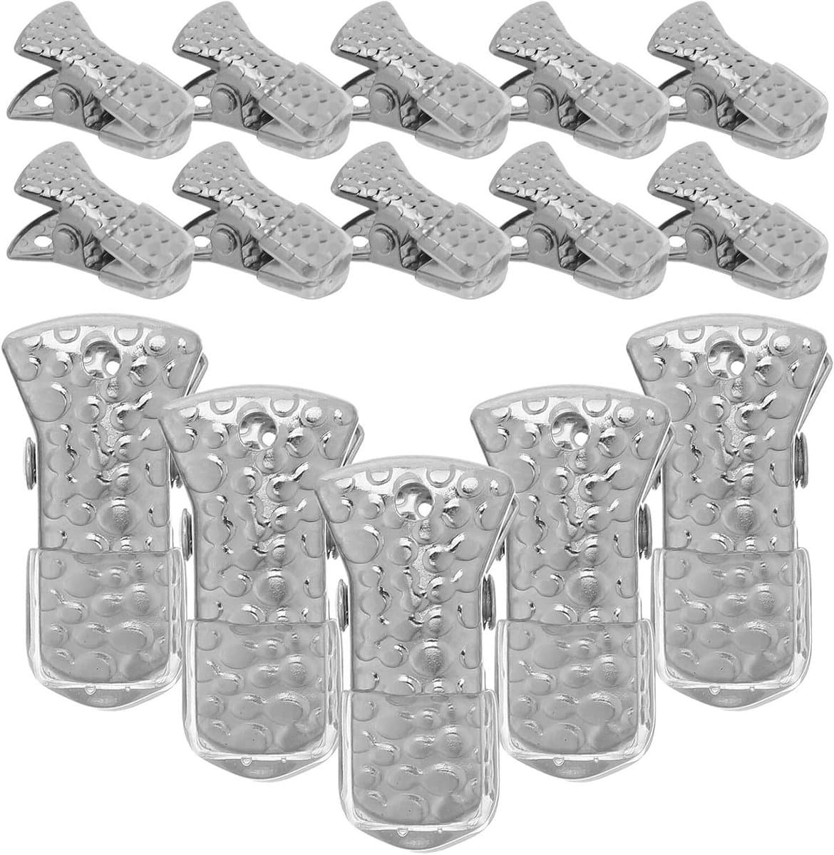 Metalen Waslijnpinnen - Kledingknijpers Klemmen - Kleding Drogen - Antislip Gel Coating - 2 cm - Zilver — afbeelding 1