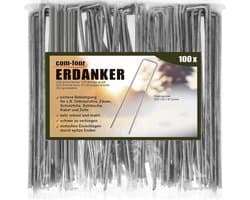Grondanker - Zilver - 200 x 25 x 3,8 mm - Gecoat Stalen Grondpen voor Tuin en Camping