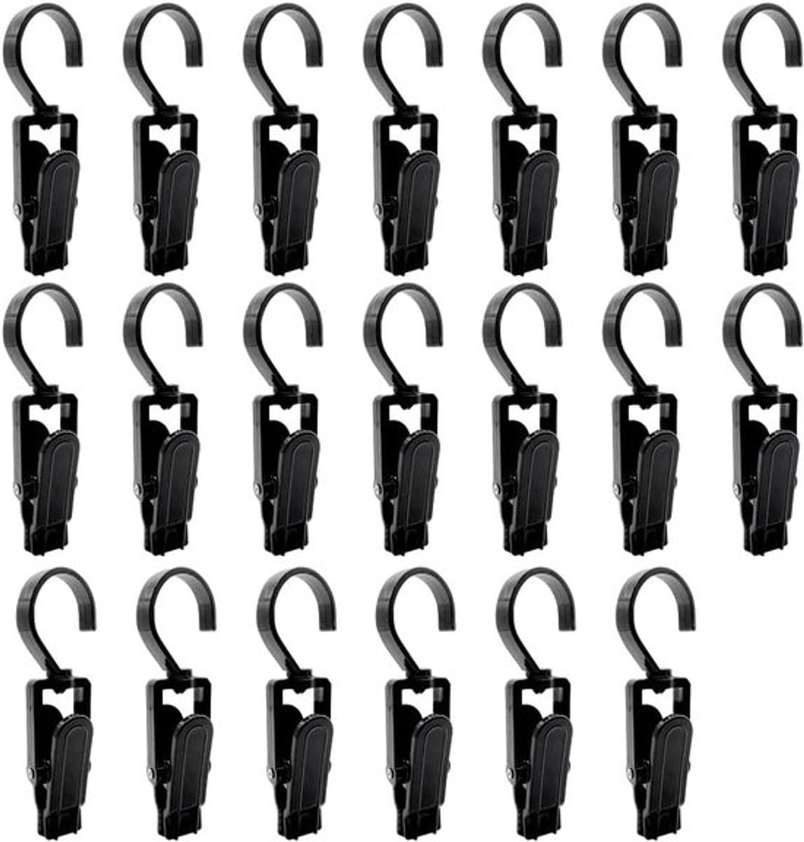 20 stuks antislip draagbare clips - 360° draaibare clips - clip voor reishoed,sjaal, sokken (zwart) — afbeelding 1
