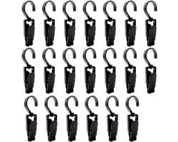 20 stuks antislip draagbare clips - 360° draaibare clips - clip voor reishoed,sjaal, sokken (zwart)