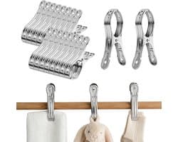 Solidchoice - Set van 20 Grote Roestvrijstalen Wasknijpers voor Diverse Toepassingen