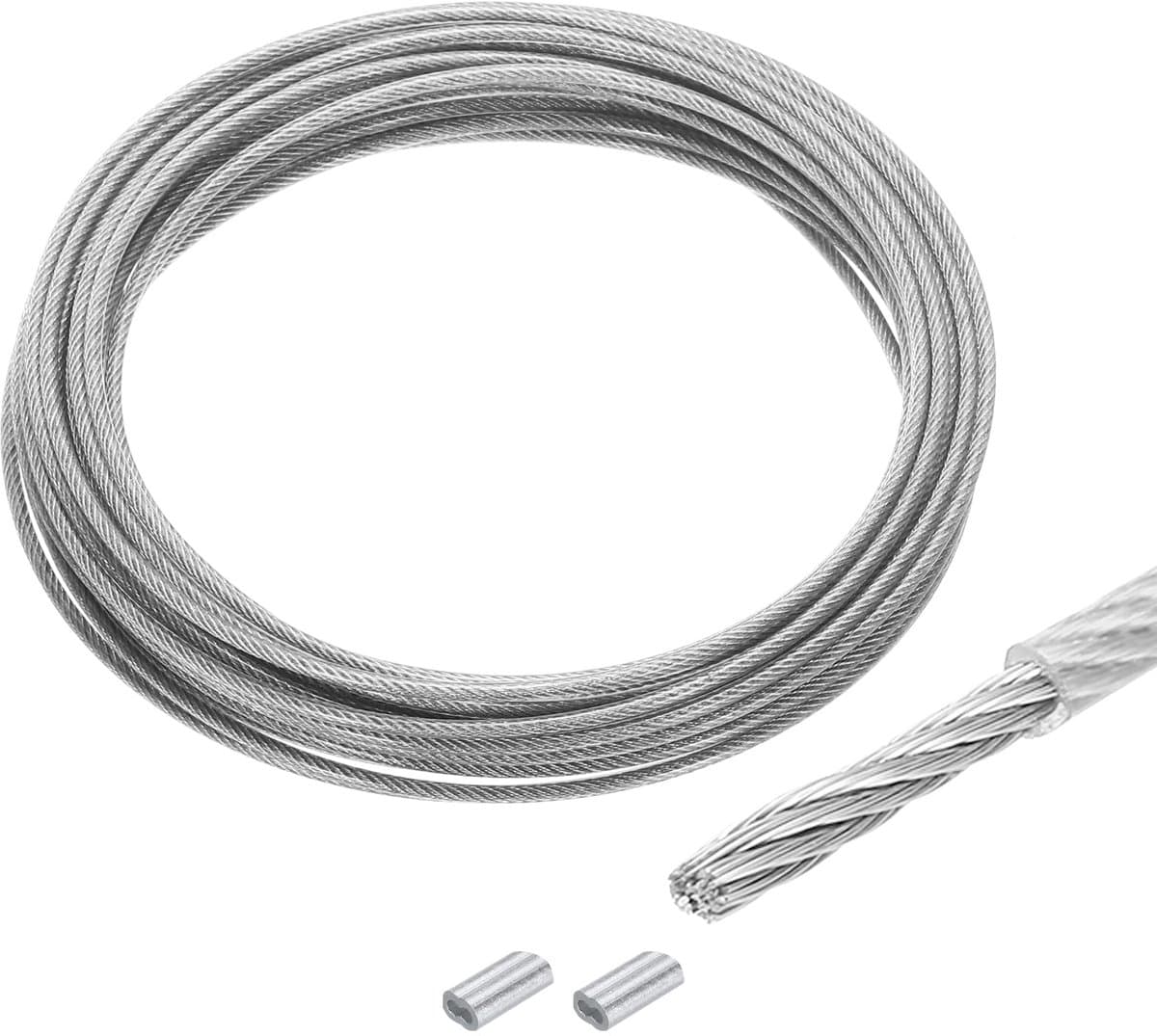 Staalkabel 10 m - 304 roestvrij staal - 4 mm vinylcoating - voor optillen en ophangen - ShopVlot — afbeelding 1
