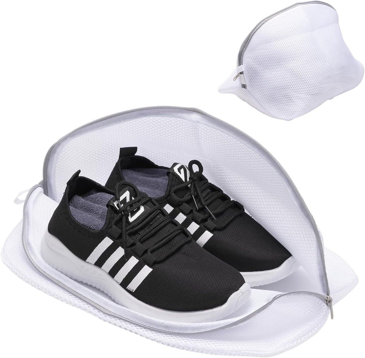 Wasnetjes met ritssluiting - Wit - 30 x 38 cm - Drielaags Waszak met Beschermende Ritssluiting - Voor Schoenen en Gevoelige Kleding — afbeelding 1