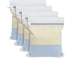 SnelShoppen - Set van 4 wasnetten voor wasmachine met verborgen ritssluitingen, robuust en duurzaam, waszak voor overhemden, beha's, sokken, ondergoed