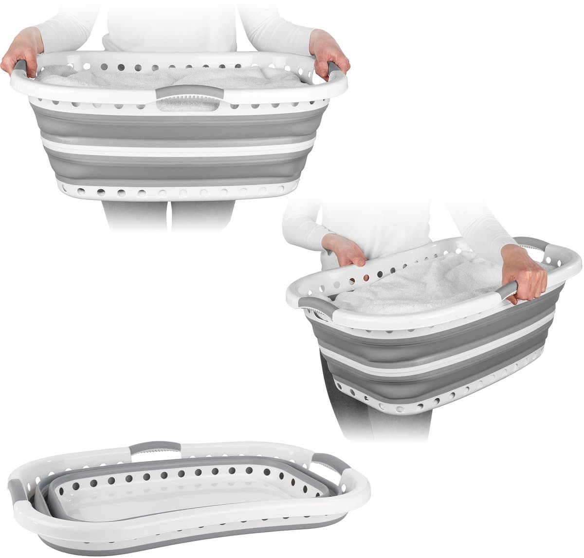 Beldray Opvouwbare Wasmand - 37L | Hip-Hugger | Grijs — afbeelding 1
