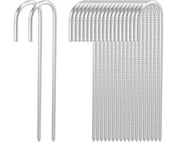 20 Stuks 16 Inch Sterke Grondankers, Gegalvaniseerde Stalen J-Haak Haringen voor Tent, Partytent en Strandgebruik, 40 x 1cm