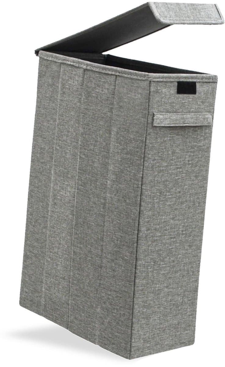 Dailygoods - 20 cm Smalle Wasmand met Deksel - 50L Opbergbox Grijs — afbeelding 1