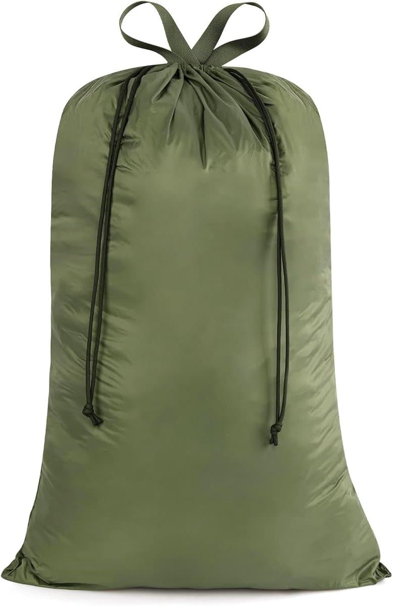 Extra Grote Sterke Waszak voor Reis, Met Trekkoord, Voor Vuile Kleding, Opbergtas voor Kamperen en Buitenactiviteiten, Groene Opbergoplossing — afbeelding 1