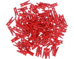 Houten Mini Clips - Fotohouders Knutselclip - Decoratie Maken - Natuurlijk Hout - 100 Stuks - Zwart