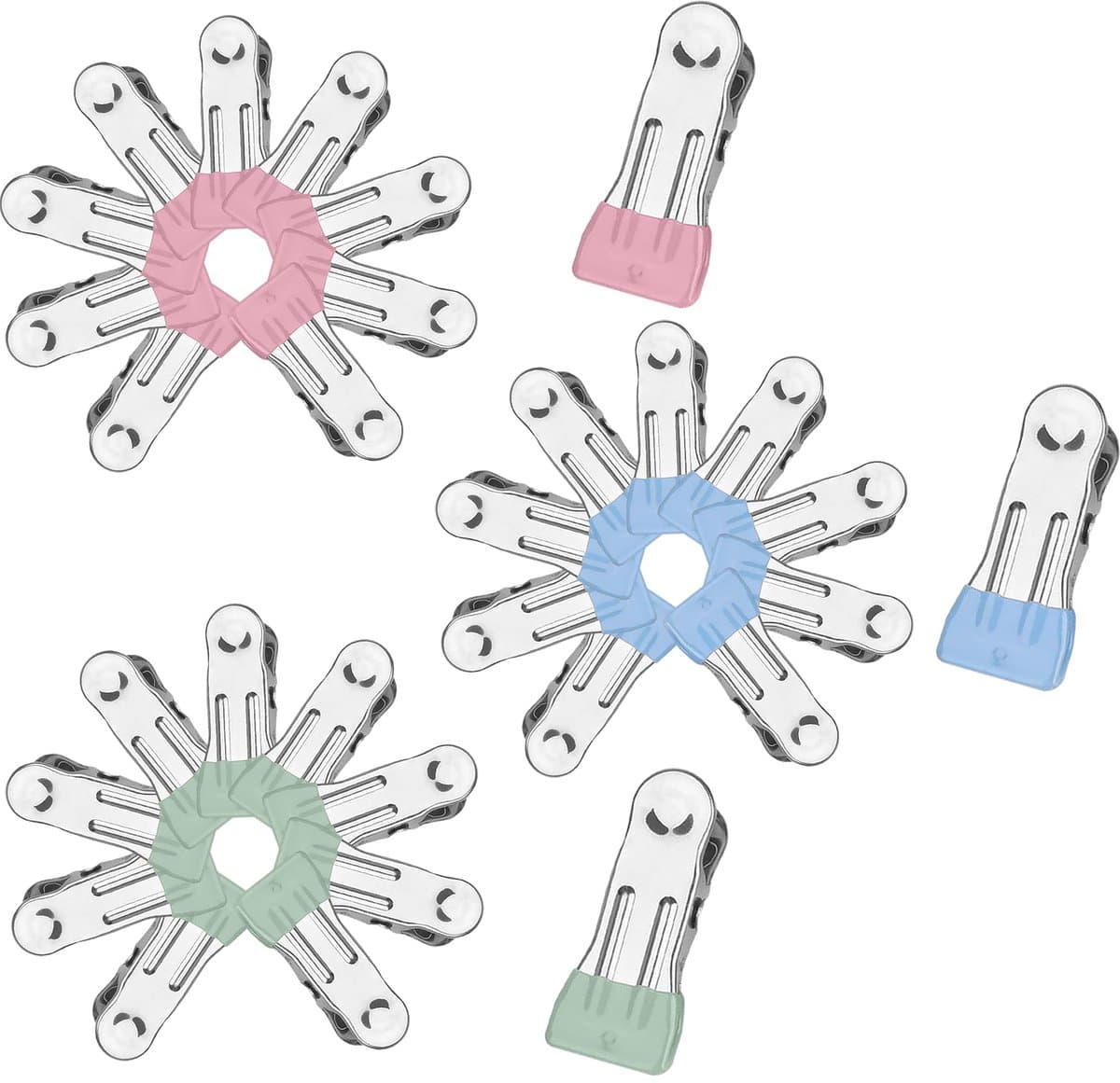 Ibenzoa® Set van 30 Roestvrijstalen Wasknijpers met Rubberen Beschermhoes — afbeelding 1