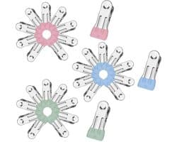 Ibenzoa® Set van 30 Roestvrijstalen Wasknijpers met Rubberen Beschermhoes