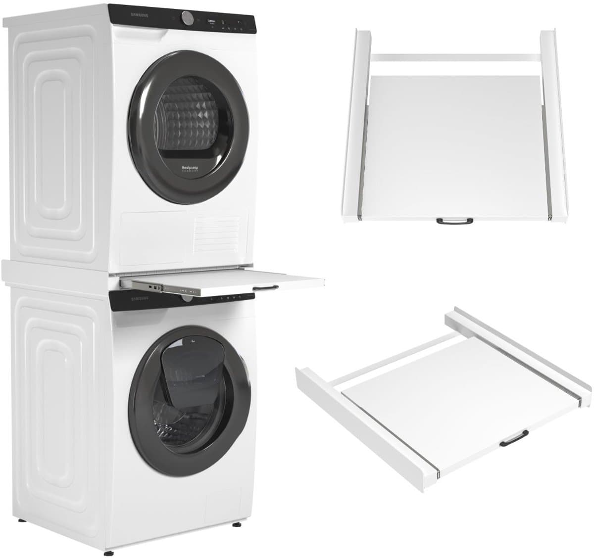 Wasophoogte® Tussenstuk wasmachine droger - Stapelkit wasmachine droger - Tussenkader XL - Geschikt voor elk type - Wit — afbeelding 1