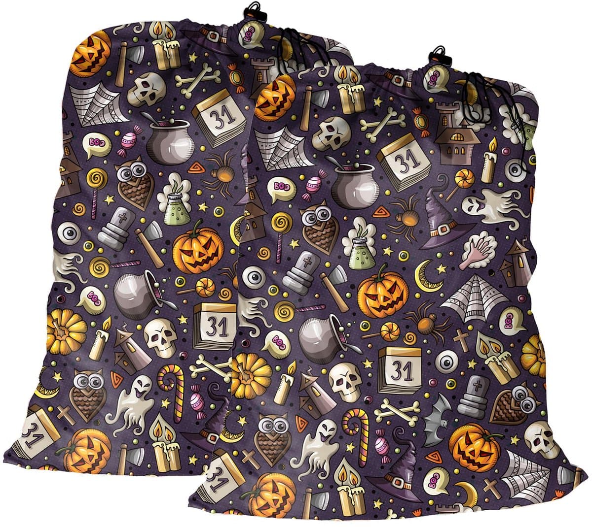 Ibenzoa® Jumbo Cadeautassen voor Cadeaus, Verjaardag, Bruiloft, Kerstcadeauzakken, Opbergtas, Waszak, Set van 2 Stuks (Cartoon) — afbeelding 1