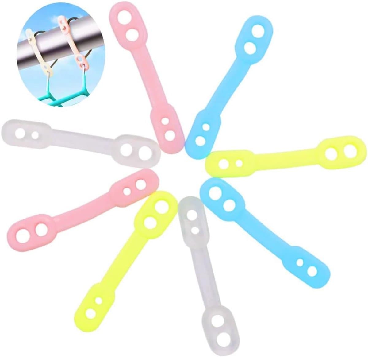 100 winddichte kledinghaken met antislip gespen, anti-val clips en siliconen strips voor buitenhangkoorden — afbeelding 1