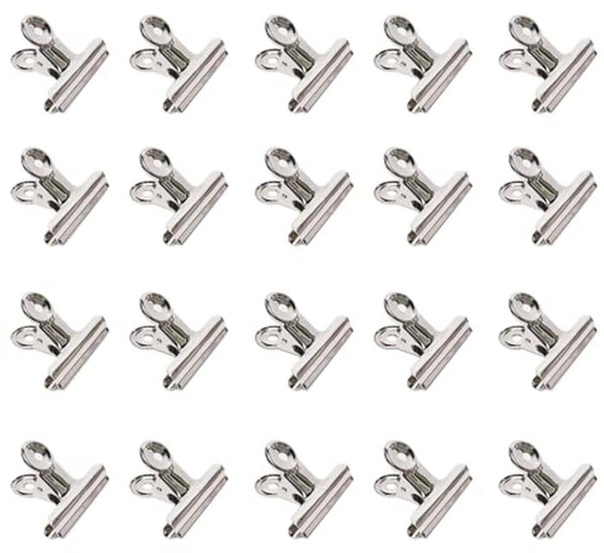 22 mm Bulldog Clips - Sterke Metalen Klemmen voor Documenten, Foto's en Labels - 20 Stuks — afbeelding 1