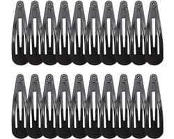 20x Grote Zwarte Metalen Haarspeldjes 6,9 cm Anti-Slip