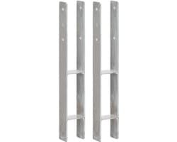 vidaXL - Grondankers - 2 - st - 8x6x60 - cm - gegalvaniseerd - staal - zilverkleurig