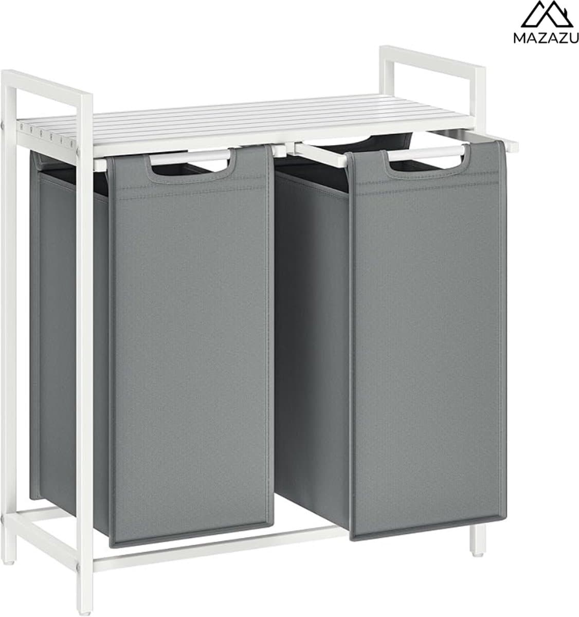 MIRA Home - Wasmand - 2 vakken - Wassorteerder - Laundry Basket - 2x46 Liter - 73x33x72 — afbeelding 1