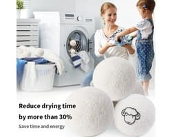 Wollen Drogerballen - 2 Stuks - Wasdrogerballen - Vermindert Droogtijd met 30% - Vermindert Kreukels - Drogerhulpmiddel - Droogballen - Drogergadget - Sneller Drogen - E2.1 — afbeelding 1
