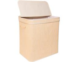Wasmand - 130 liter - 2 vakken - opvouwbaar - bamboe