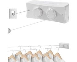CLVP® Waslijn Uittrekbaar - Wanddroogrek - Wasdraad
