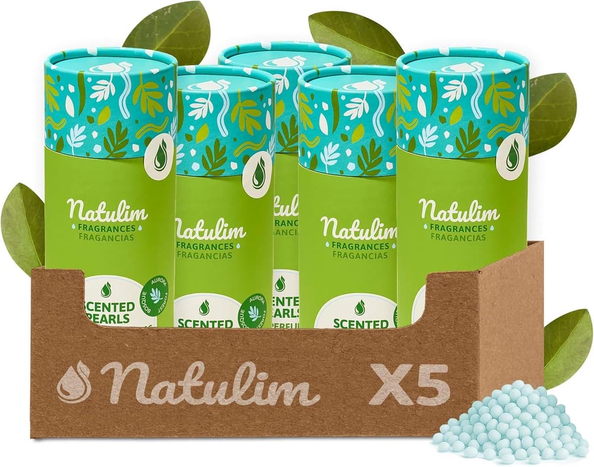 Natulim Fragrance Beads, Fragrance Beads for Clothes, Long-lasting Smell, No Harmful Chemicals, Suitable for Sensitive Skin and All Kinds of Clothes, 150 Washes, 5 Pieces — afbeelding 1