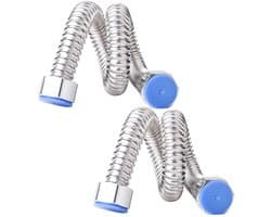 Dailygoods- Flexibele Waterleiding 80 cm - Roestvrij Stalen Gegolfde Pijp - Antitwist Slangconnector - Onbreekbare Waterpijp - Voor Keuken/Badkamer - Handig in Gebruik